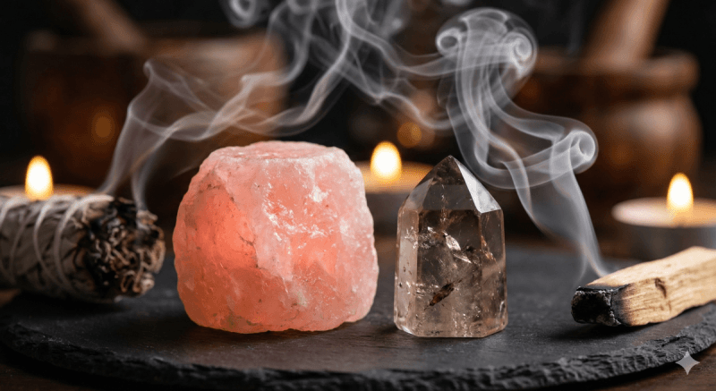 Ritual de Limpieza con Sal de Himalaya y Cuarzo Ahumado